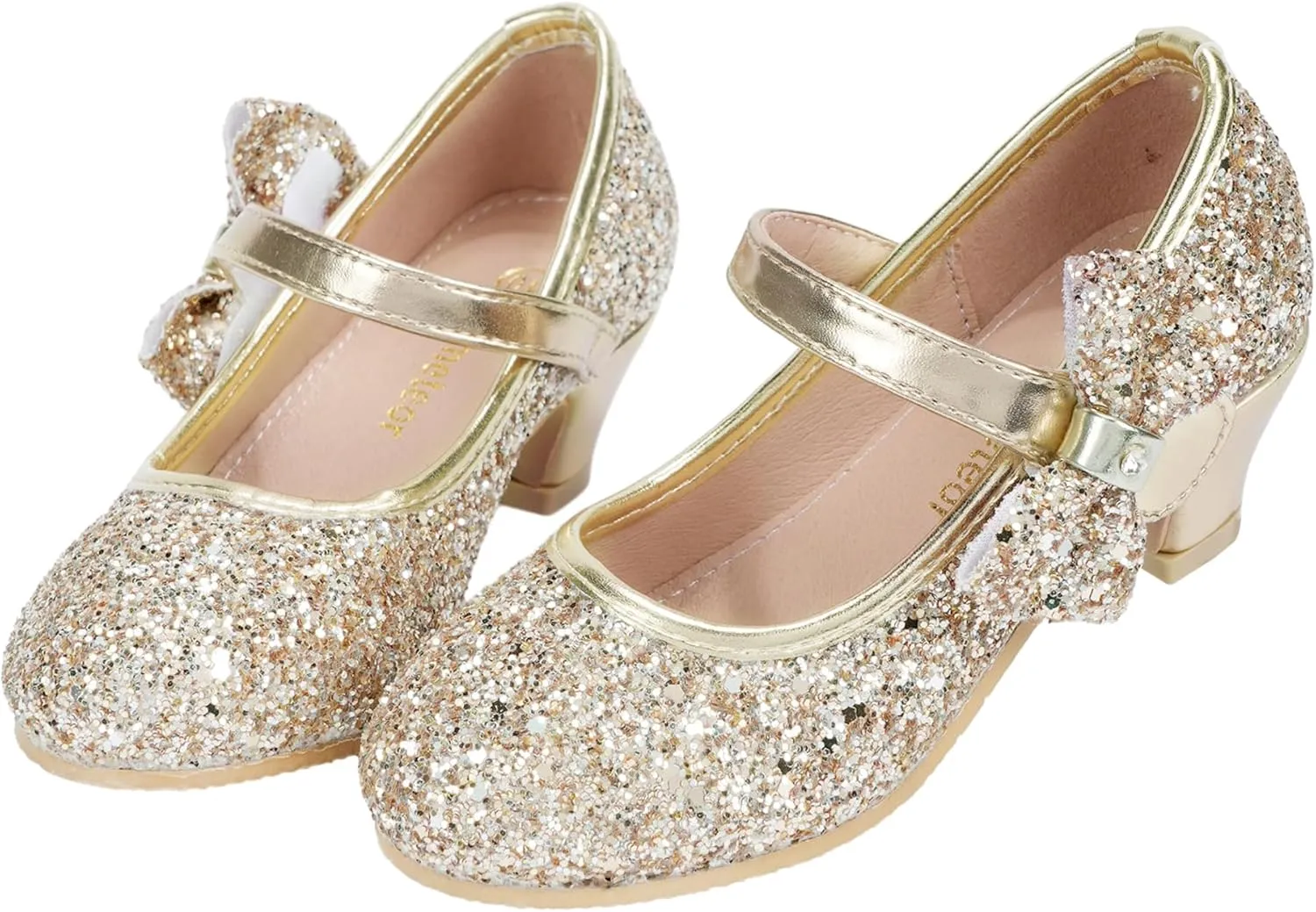 Girls Dress Shoes Low Heel Princess Shoes Wedding Party Mary Jane Flats for Toddler/Little Kids