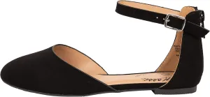 Girls Flats Ankle Strap Buckle Ballerina Closed Toe Dress Shoes Nicole-2