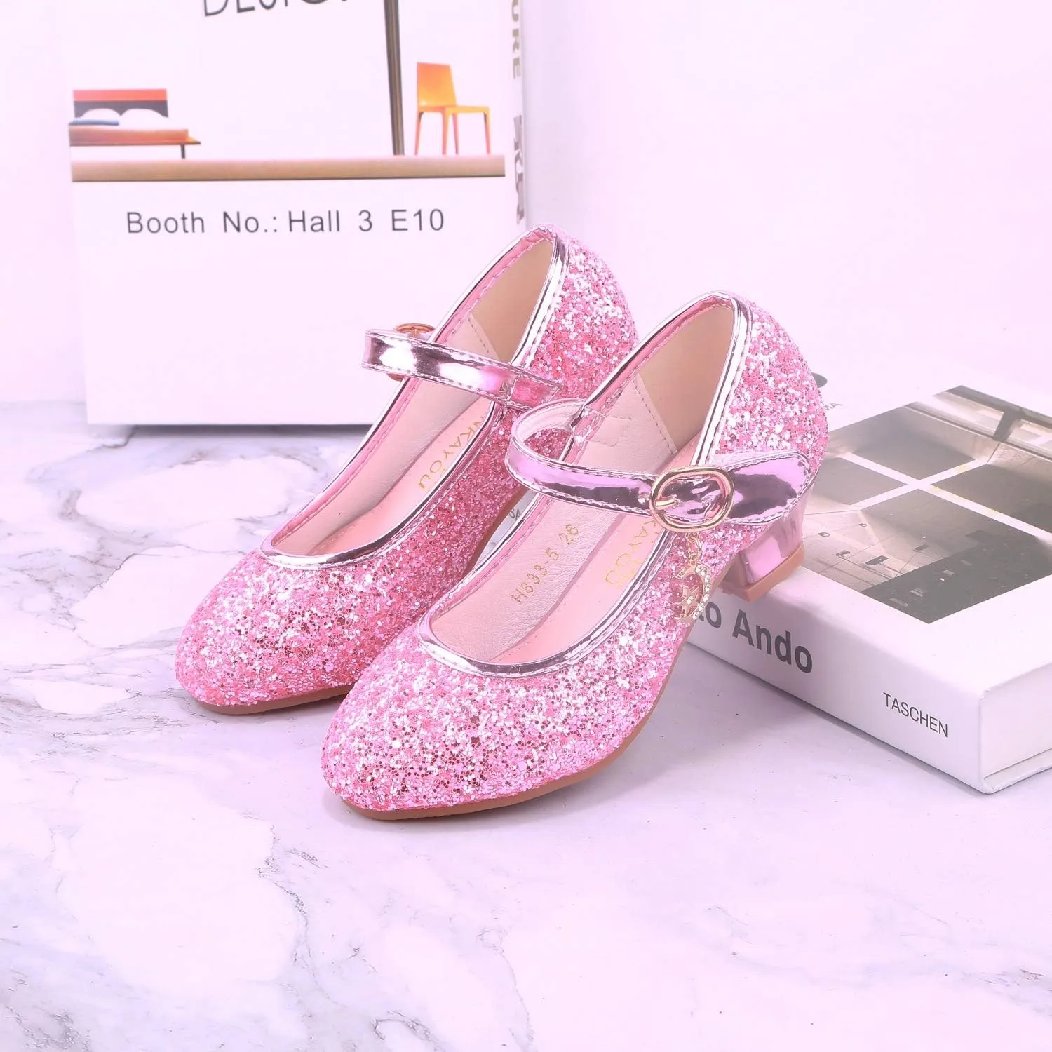 Girls Flats Sparkle Party Mary Jane Princess Dress Shoes