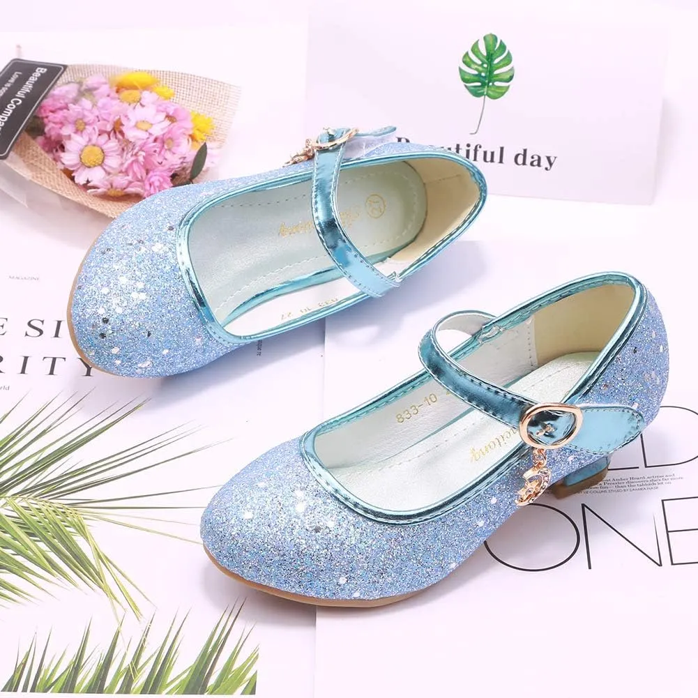 Girls Flats Sparkle Party Mary Jane Princess Dress Shoes