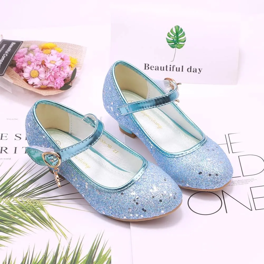 Girls Flats Sparkle Party Mary Jane Princess Dress Shoes