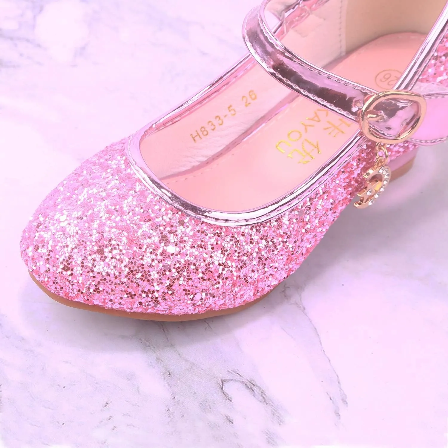 Girls Flats Sparkle Party Mary Jane Princess Dress Shoes