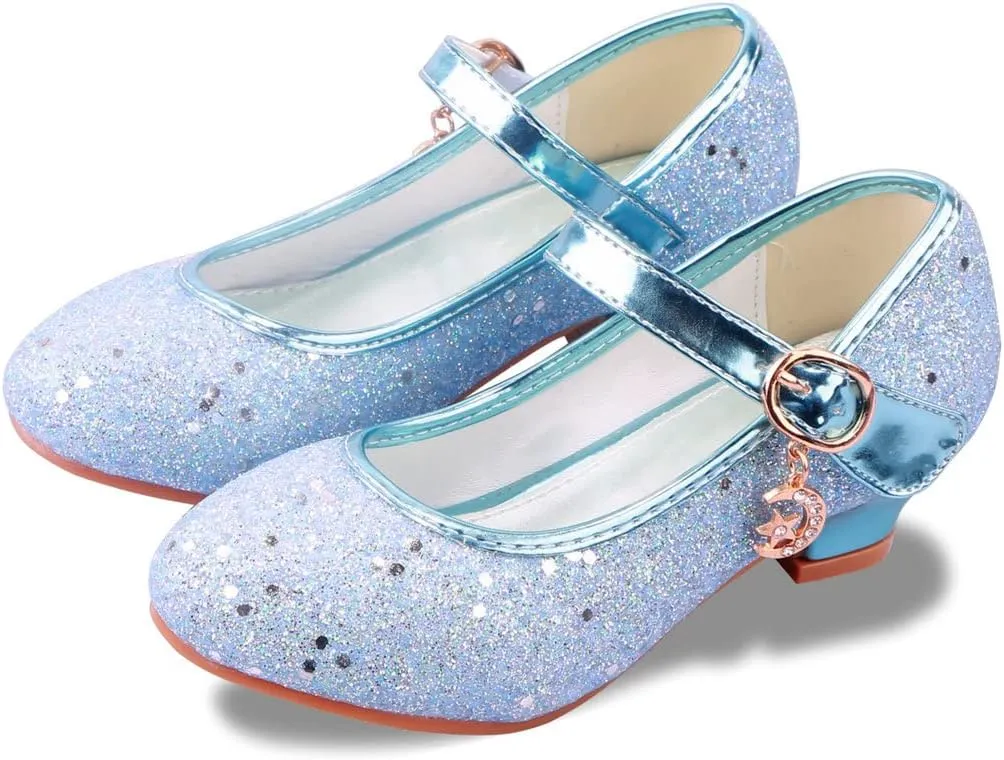 Girls Flats Sparkle Party Mary Jane Princess Dress Shoes