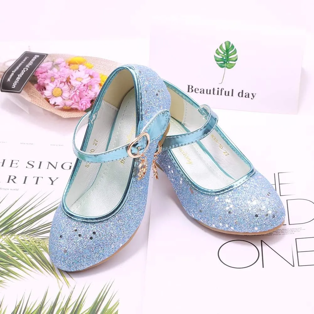 Girls Flats Sparkle Party Mary Jane Princess Dress Shoes