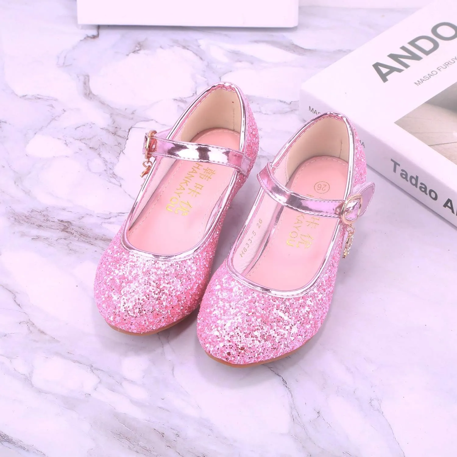 Girls Flats Sparkle Party Mary Jane Princess Dress Shoes