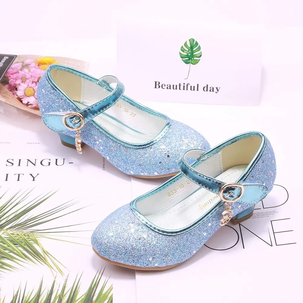 Girls Flats Sparkle Party Mary Jane Princess Dress Shoes