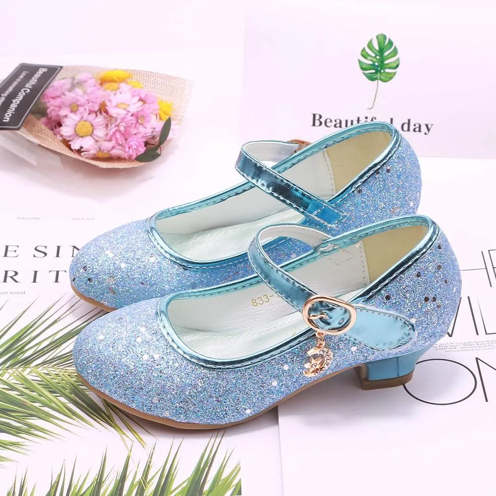 Girls Flats Sparkle Party Mary Jane Princess Dress Shoes