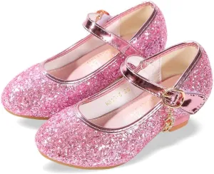 Girls Flats Sparkle Party Mary Jane Princess Dress Shoes