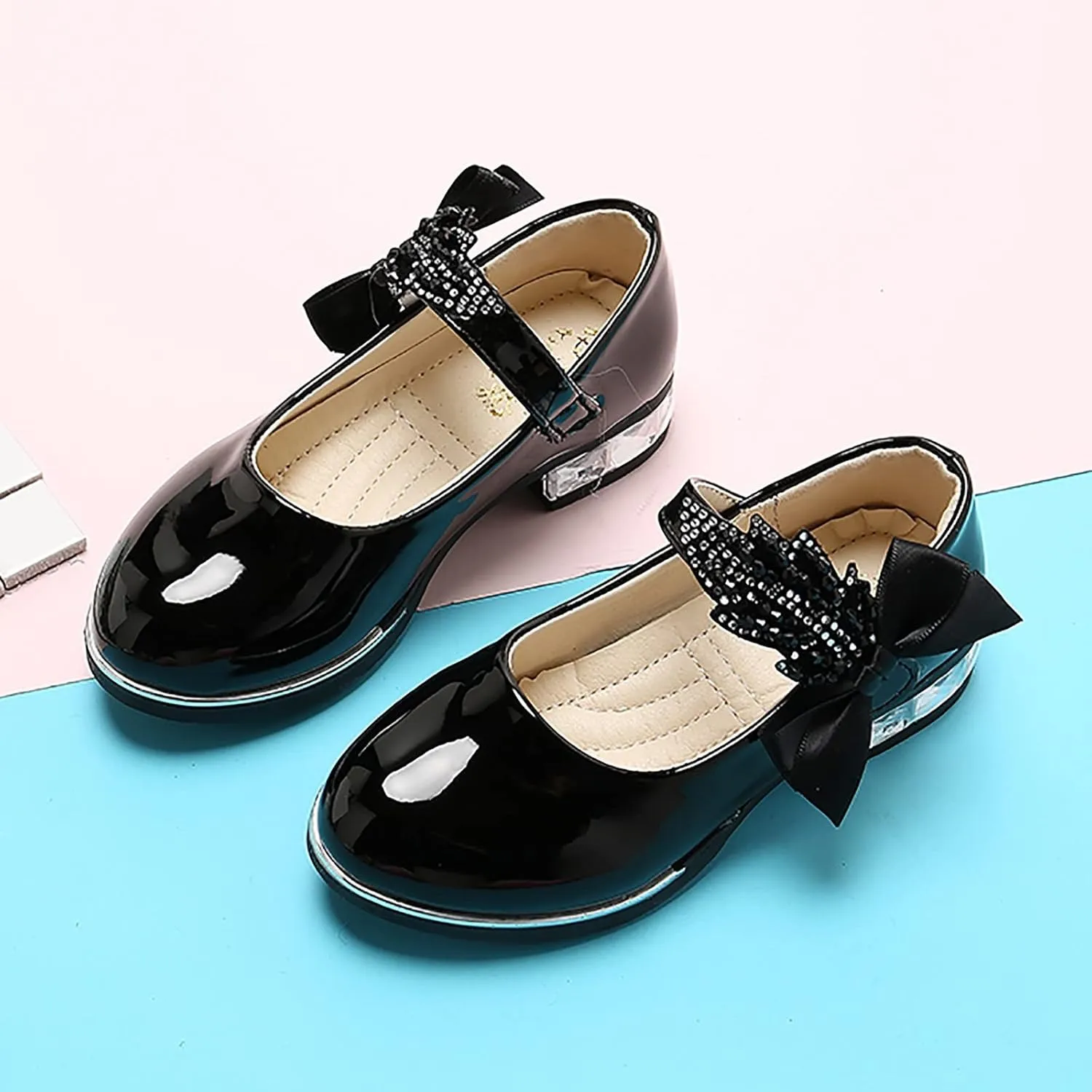 Girls Mary Jane Shoes Dress Shoes Flower Girl School Shoes Pump Patent Leather Shoes Low Heel Flats for Wedding Party