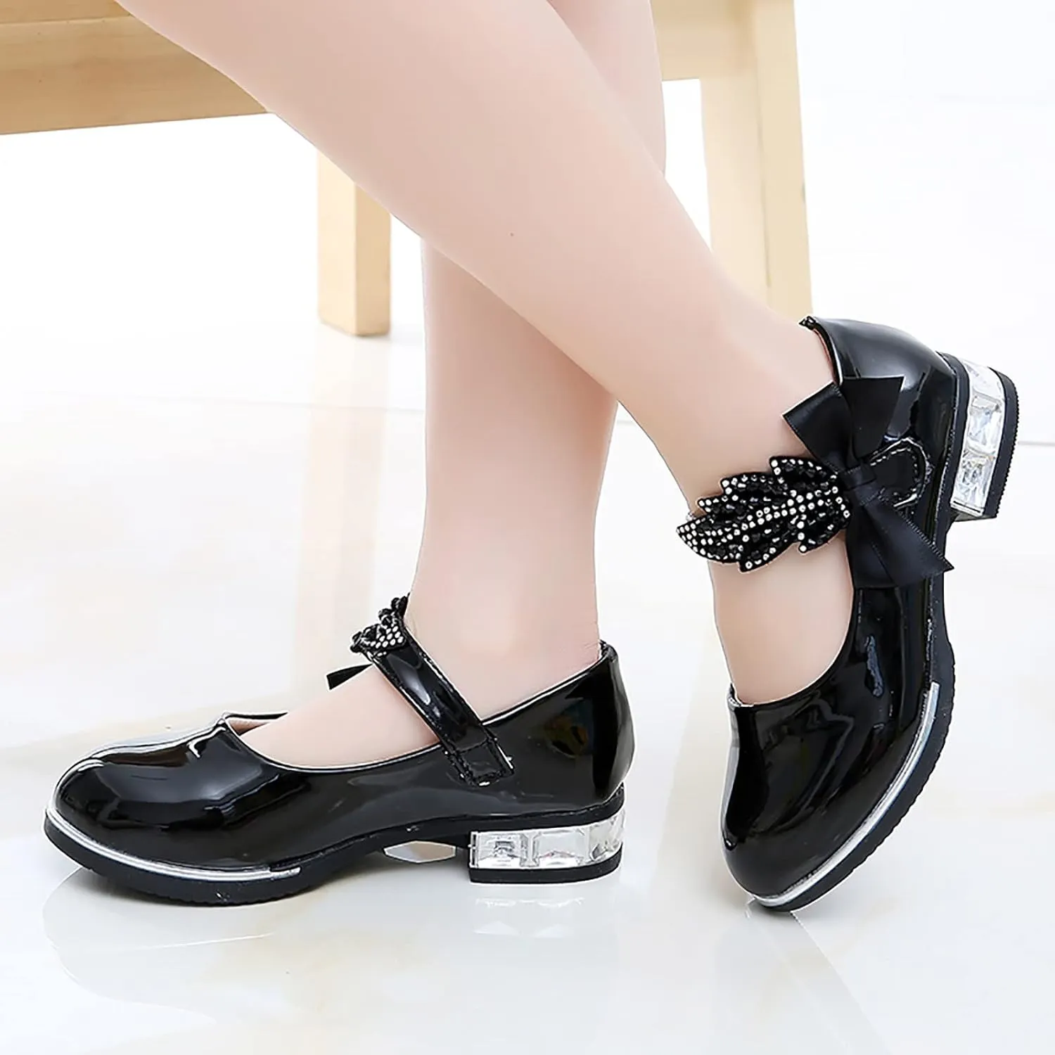 Girls Mary Jane Shoes Dress Shoes Flower Girl School Shoes Pump Patent Leather Shoes Low Heel Flats for Wedding Party