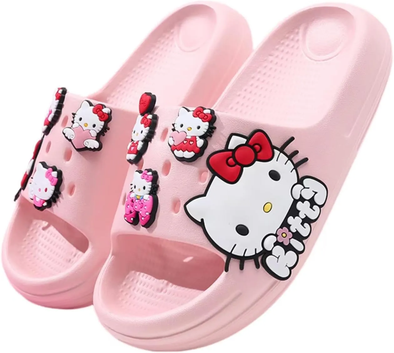 Girls' Shower Slippers, Non-Slip Lightweight EVA Clogs, Open-Toe Bathroom Slides, Indoor and Outdoor Summer Sandals