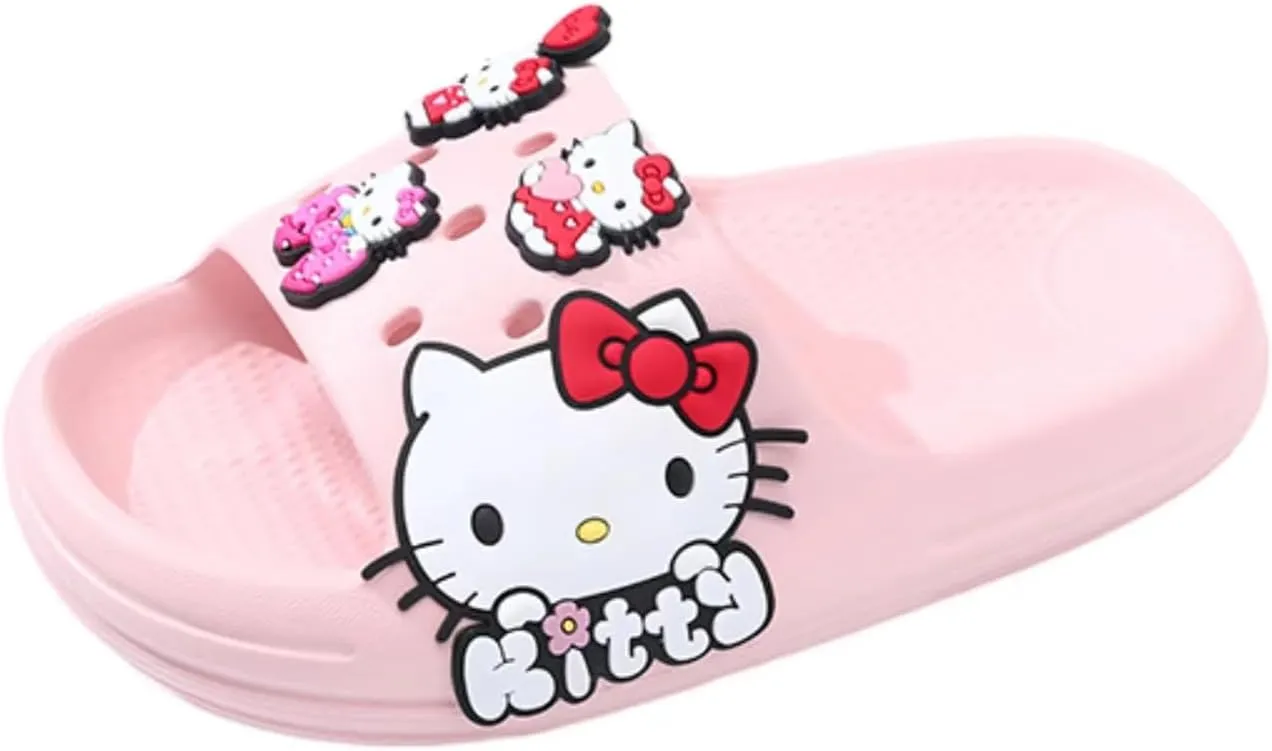 Girls' Shower Slippers, Non-Slip Lightweight EVA Clogs, Open-Toe Bathroom Slides, Indoor and Outdoor Summer Sandals
