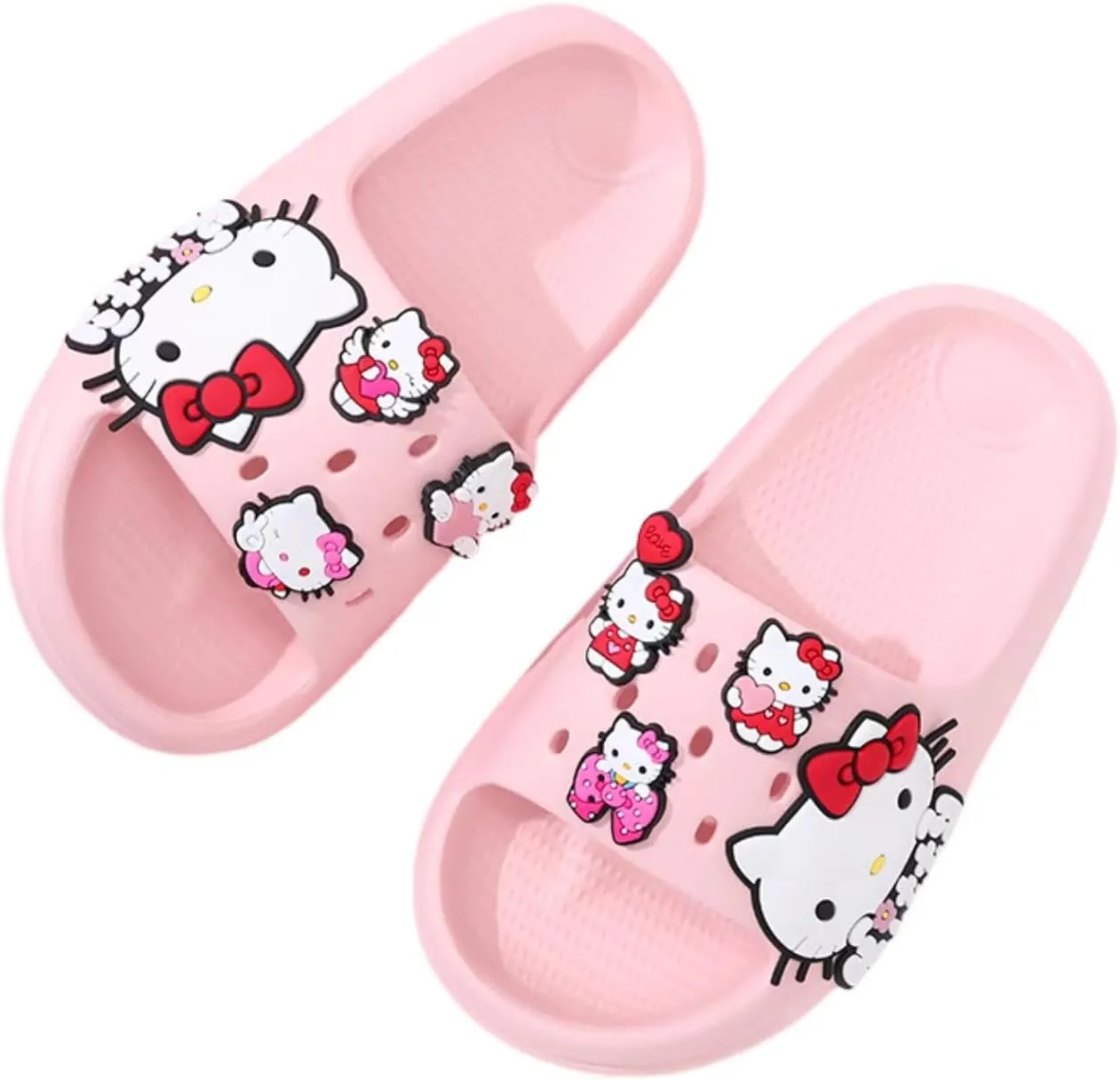 Girls' Shower Slippers, Non-Slip Lightweight EVA Clogs, Open-Toe Bathroom Slides, Indoor and Outdoor Summer Sandals