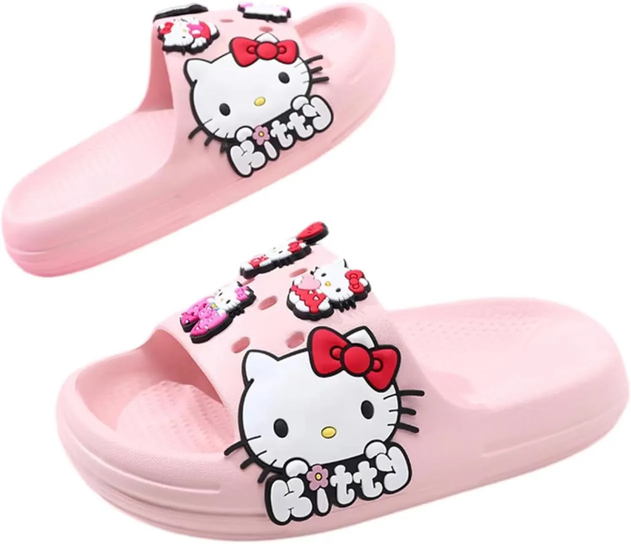 Girls' Shower Slippers, Non-Slip Lightweight EVA Clogs, Open-Toe Bathroom Slides, Indoor and Outdoor Summer Sandals
