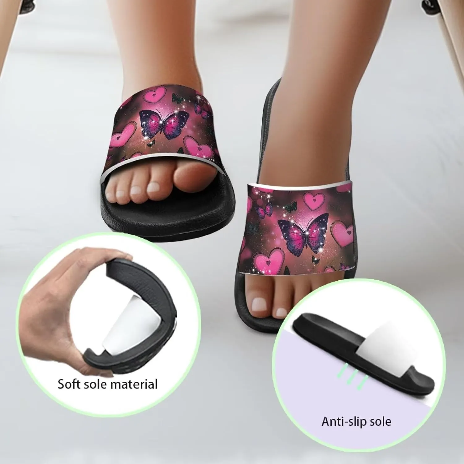 Girls Waterproof Sandals Non Slip Shower Shoes with Quick-Dry Design