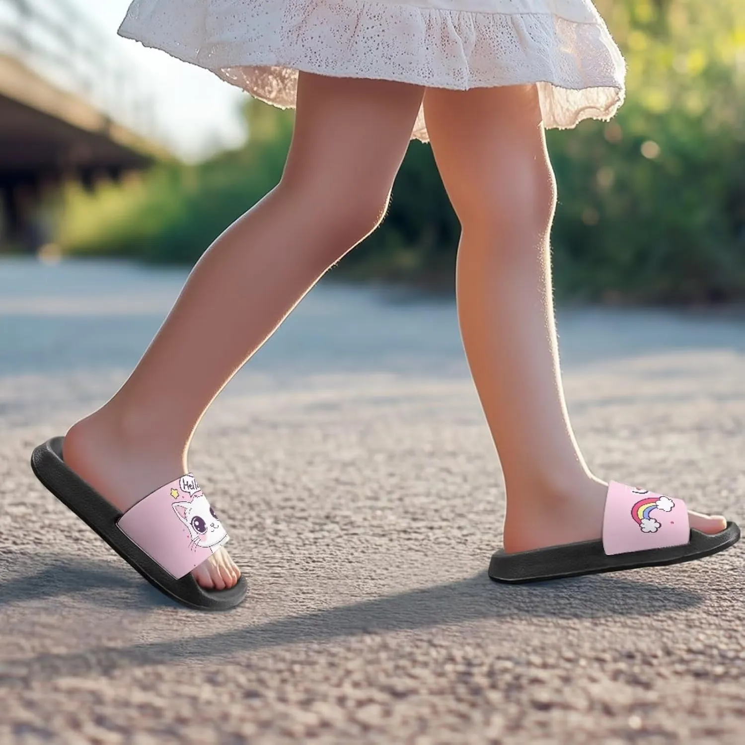 Girls Waterproof Sandals Non Slip Shower Shoes with Quick-Dry Design