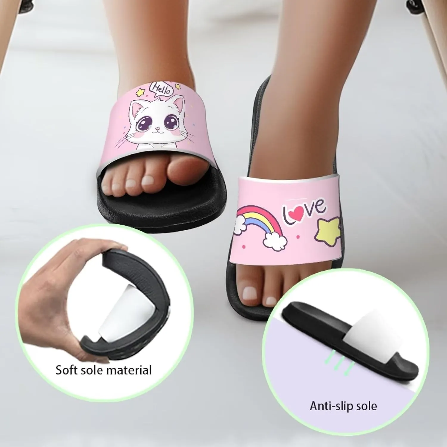 Girls Waterproof Sandals Non Slip Shower Shoes with Quick-Dry Design