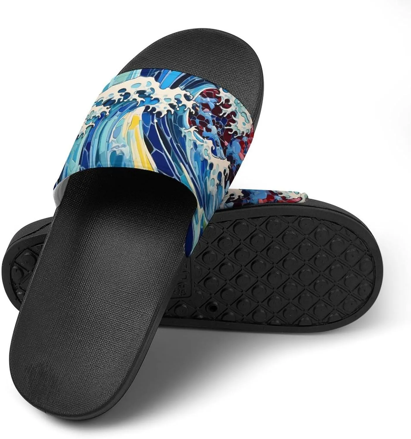 Great Wave Non Slip Slides Sandals for Women Men Quick Drying Shower Shoes for Bathroom Pool Beach