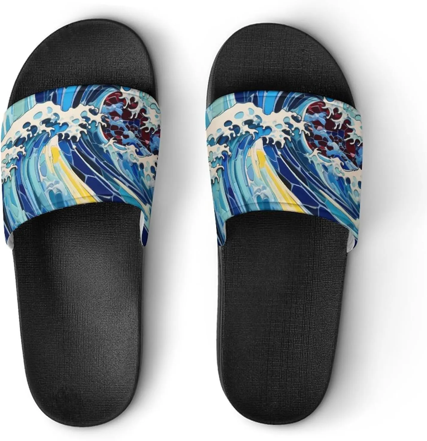 Great Wave Non Slip Slides Sandals for Women Men Quick Drying Shower Shoes for Bathroom Pool Beach
