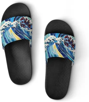 Great Wave Non Slip Slides Sandals for Women Men Quick Drying Shower Shoes for Bathroom Pool Beach