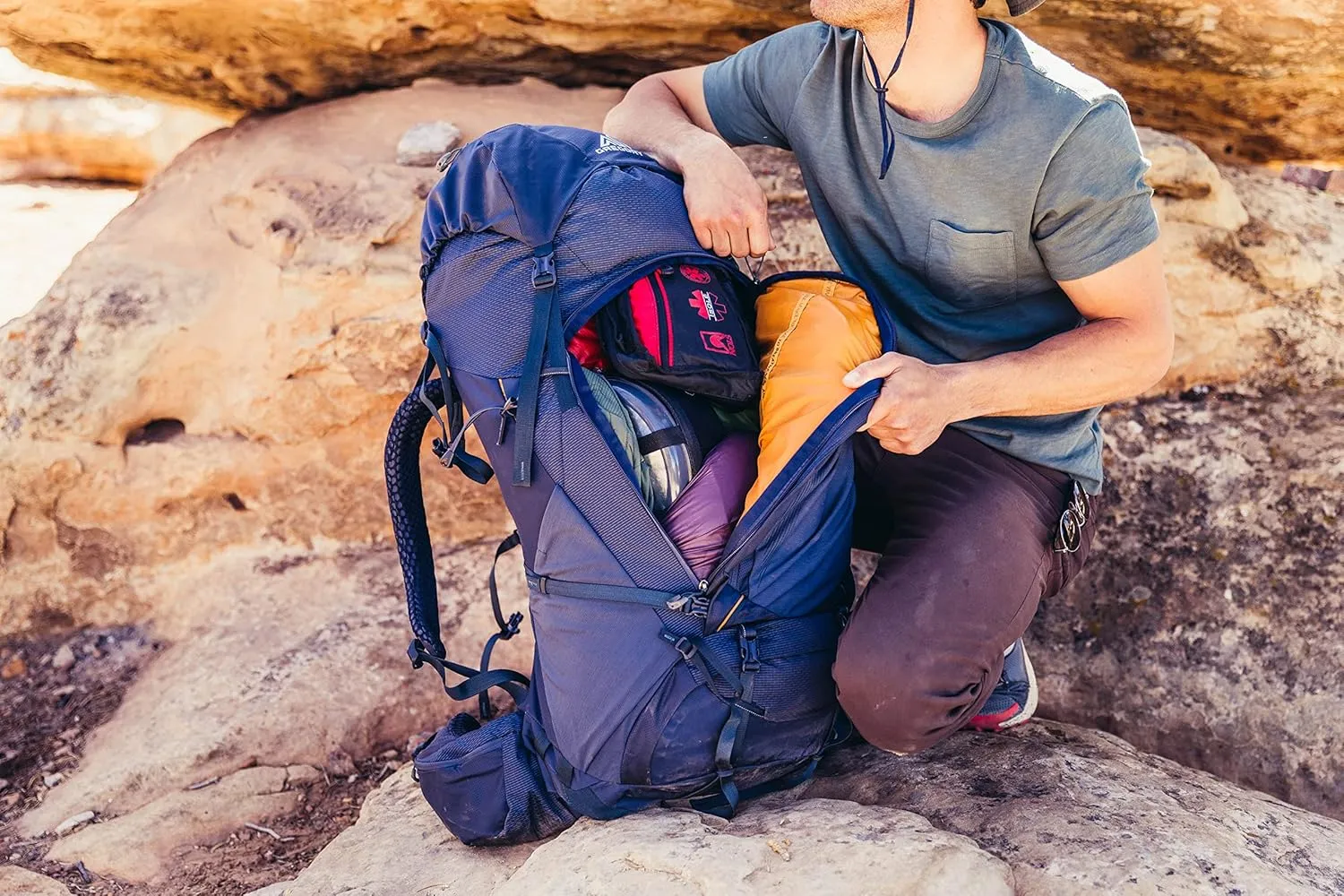 Gregory Baltoro 75L Pro Unisex Backpacking Pack with FreeFloat Suspension, AirCushion Breathable Backpanel, Large, Brick Red