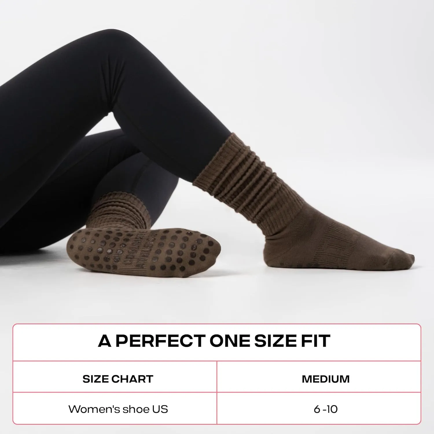 Grip Yoga Pilates Socks for Women, Yoga Pilates Barre, Long Tall Cotton Scrunch Non Slip Socks, Cute Gifts
