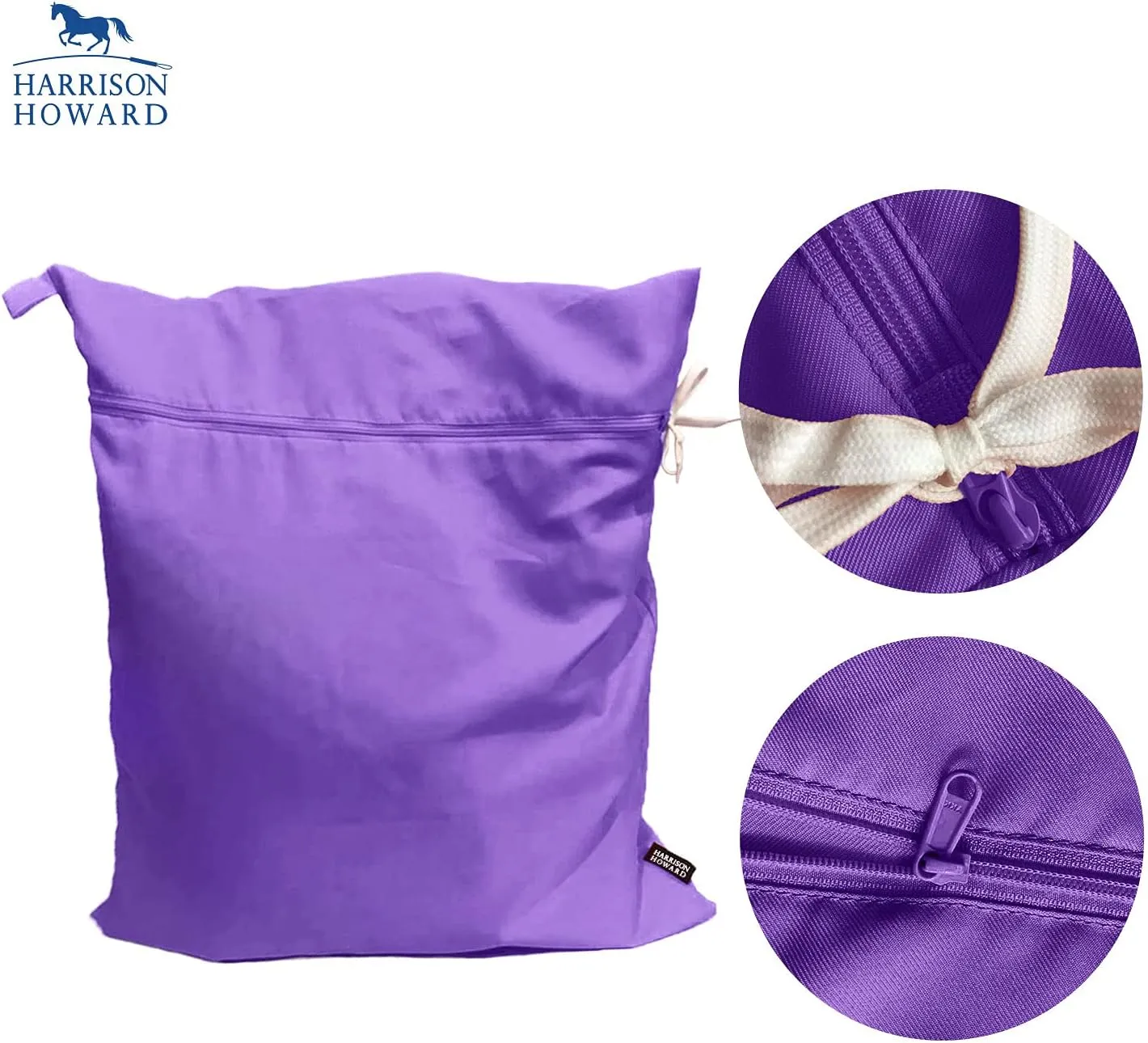Harrison Howard Pet Washing Bag Dog Cat Horse Hair Laundry Bag for Rug Sheet Boots Pets Laundry Helper Jumbo 48L 78cm x 70cm Light Purple