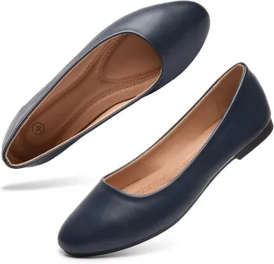 Hash Bubbie Women's Flats Shoes Ballet Flats Dress Shoes Comfortable PU Leather Slip on Shoes for Women