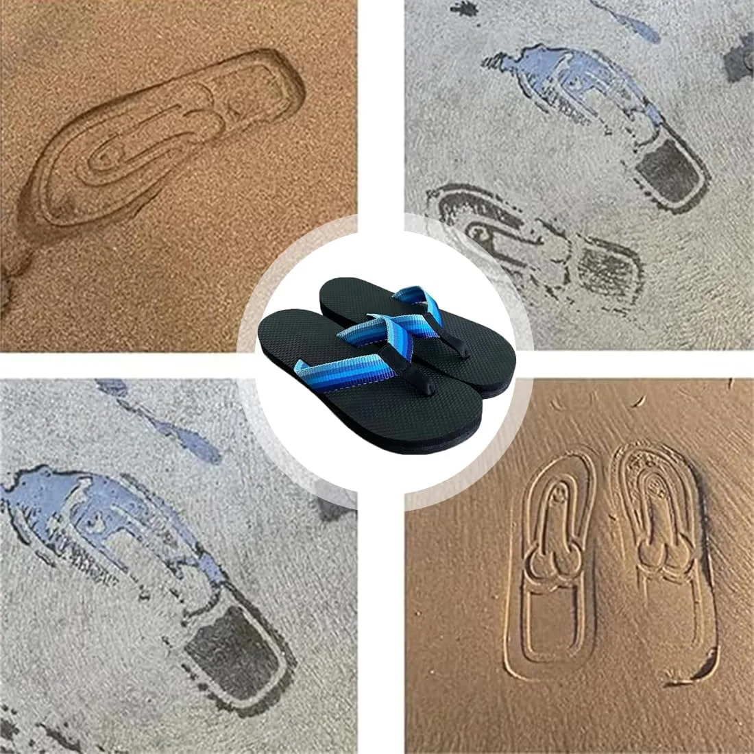 Hidden Flops, Funny Parody Creative Hidden Flip Flops, Non Slip Quick-Dry Beach Sandals, Outdoor Athletic Slippers Flip Flops Novelty Gift (White, 11)