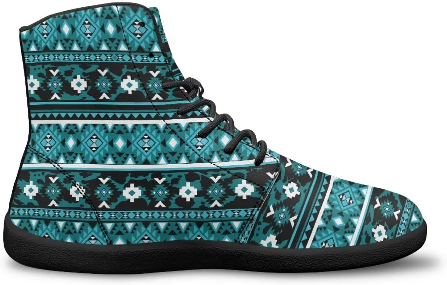 High Top Tribal Ethnic Design Barefoot Running Shoes for Men Grounded Footwear Wide Toe Box Gym Shoes Casual Mens Shoes