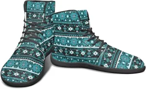 High Top Tribal Ethnic Design Barefoot Running Shoes for Men Grounded Footwear Wide Toe Box Gym Shoes Casual Mens Shoes