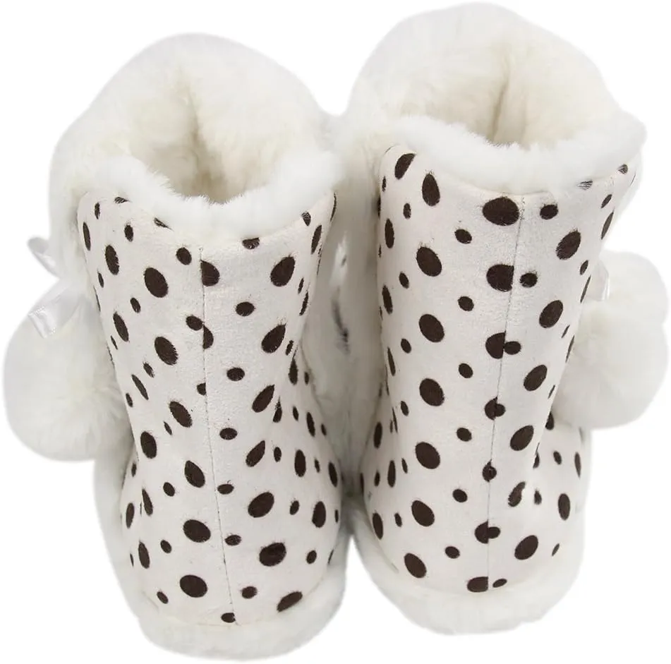 Home Slipper Women's Cute Fun Fuzzy Pom Pom Bedroom Booties Slippers Indoor Boots Slippers