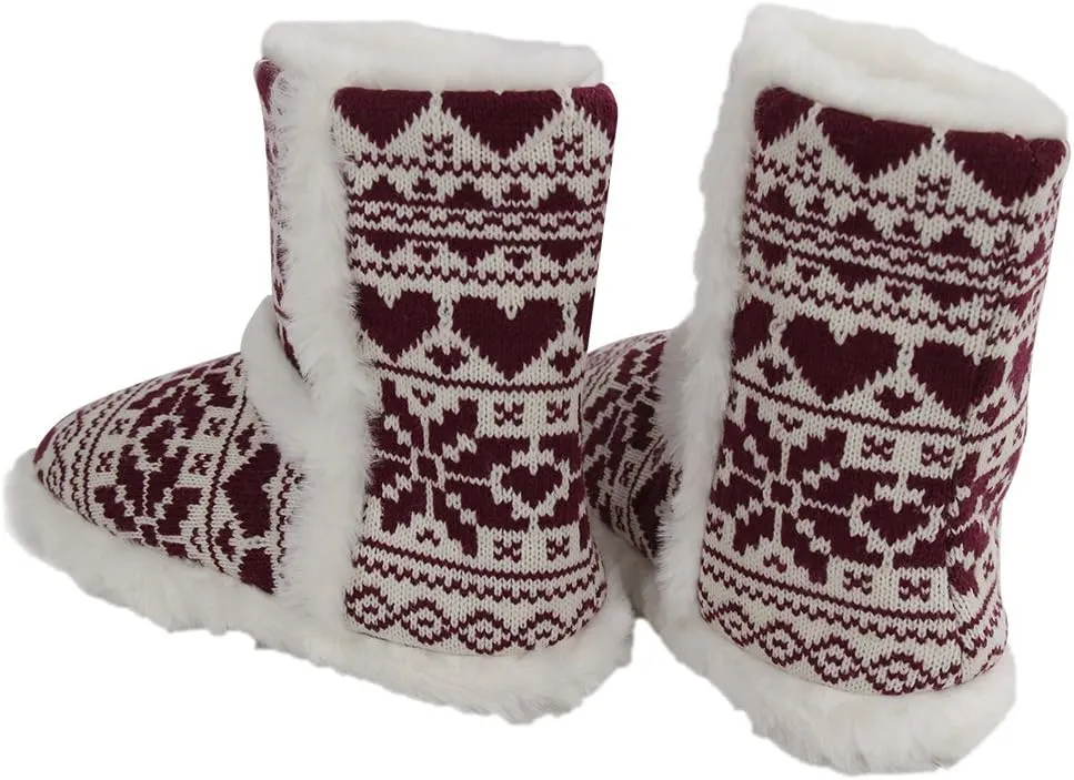 Home Slipper Women's Cute Fun Fuzzy Pom Pom Bedroom Booties Slippers Indoor Boots Slippers