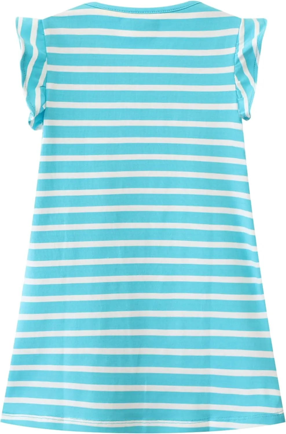 Hongshilian Toddler Girls Casual Cotton Dress Cartoon Appliques Short Sleeve Summer Playwear Dresses