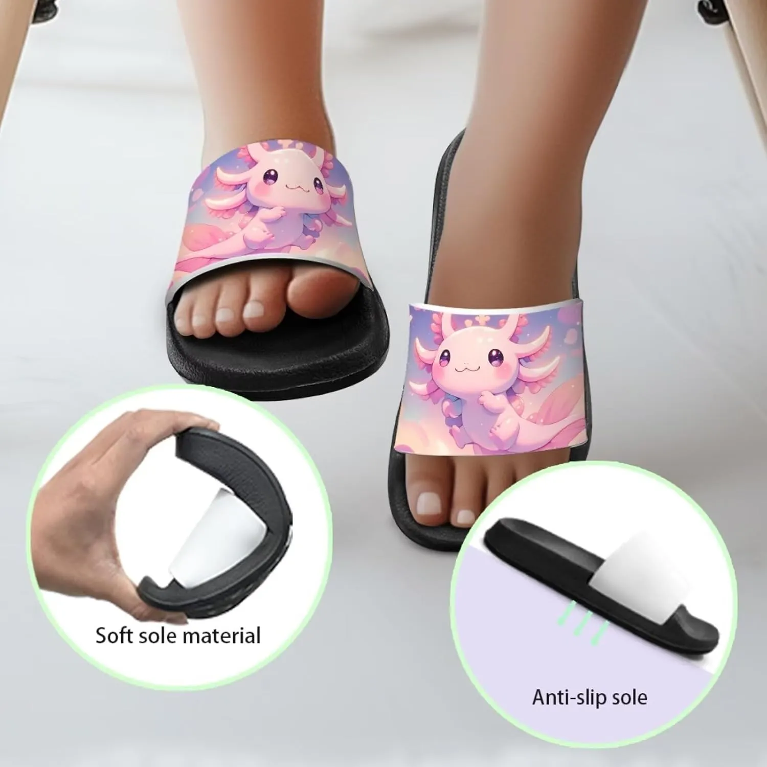 Howilath Kids Slide Sandal Non-Slip Open Toe Slippers Quick Dry Beach Shoes Unisex Child Summer Sandals