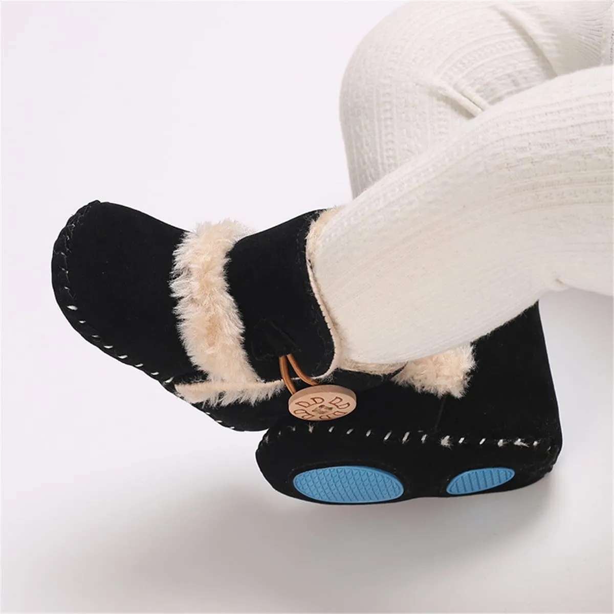HsdsBebe Baby Boys Girls Snow Boots Premium Button Non Slip Soft Sole Toddler First Walker Winter Warm Crib Shoes