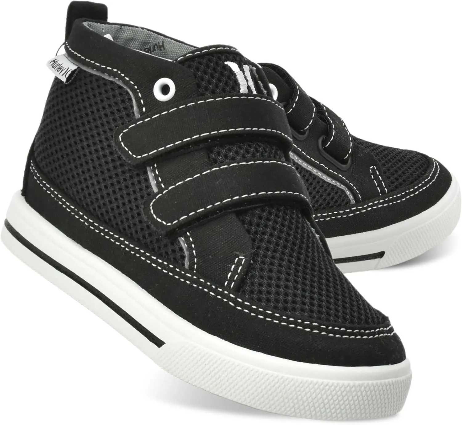 Hurley Kids Toddler and Little Kids Tedd Canvas Sneakers with Straps High Cut Skateboarding Shoes for Boys and Girls, Durable Shoes for School