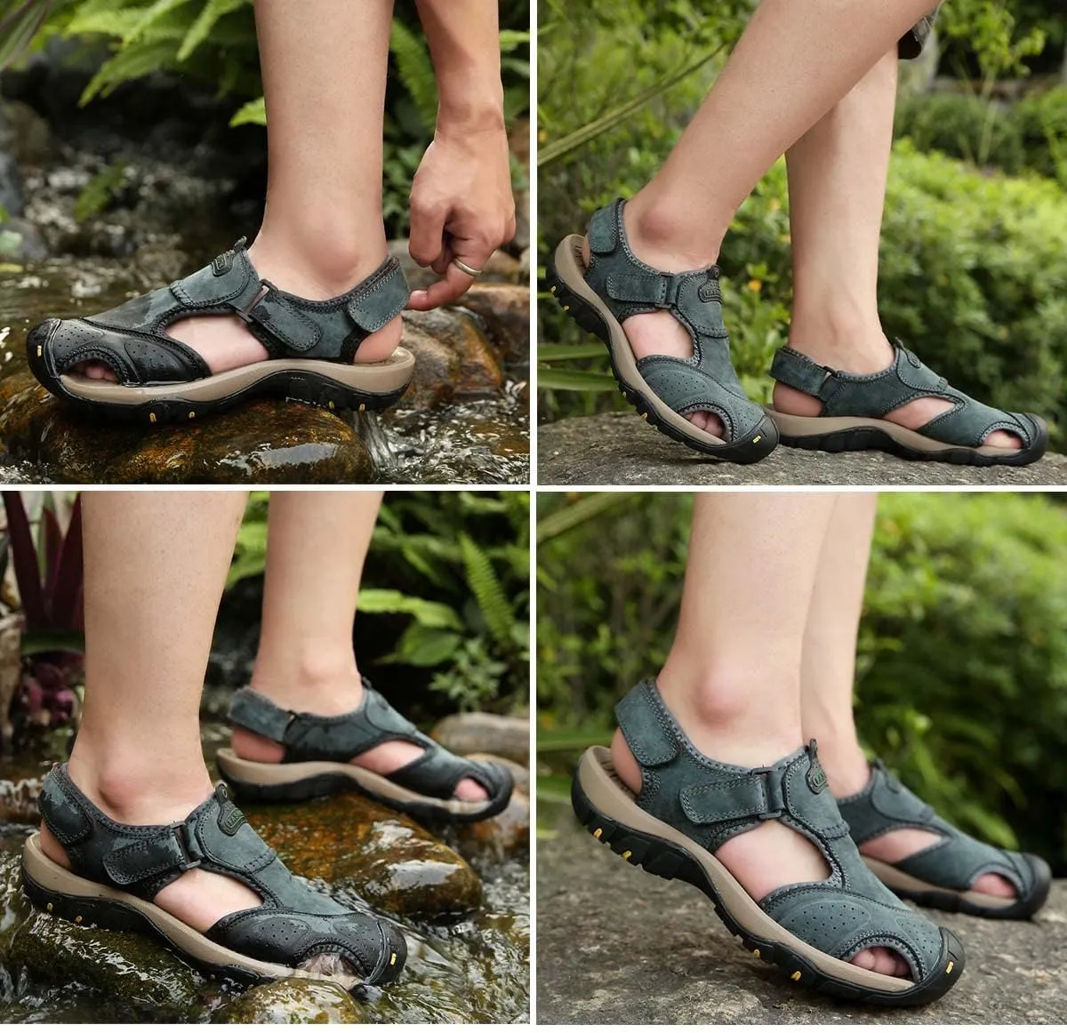 HYDLONGR Men's Women's Comfortable Outdoor Non-Slip Open-Toed Sports Sandals Wading Beach shoes Athletic Lightweight Hiking Sandals