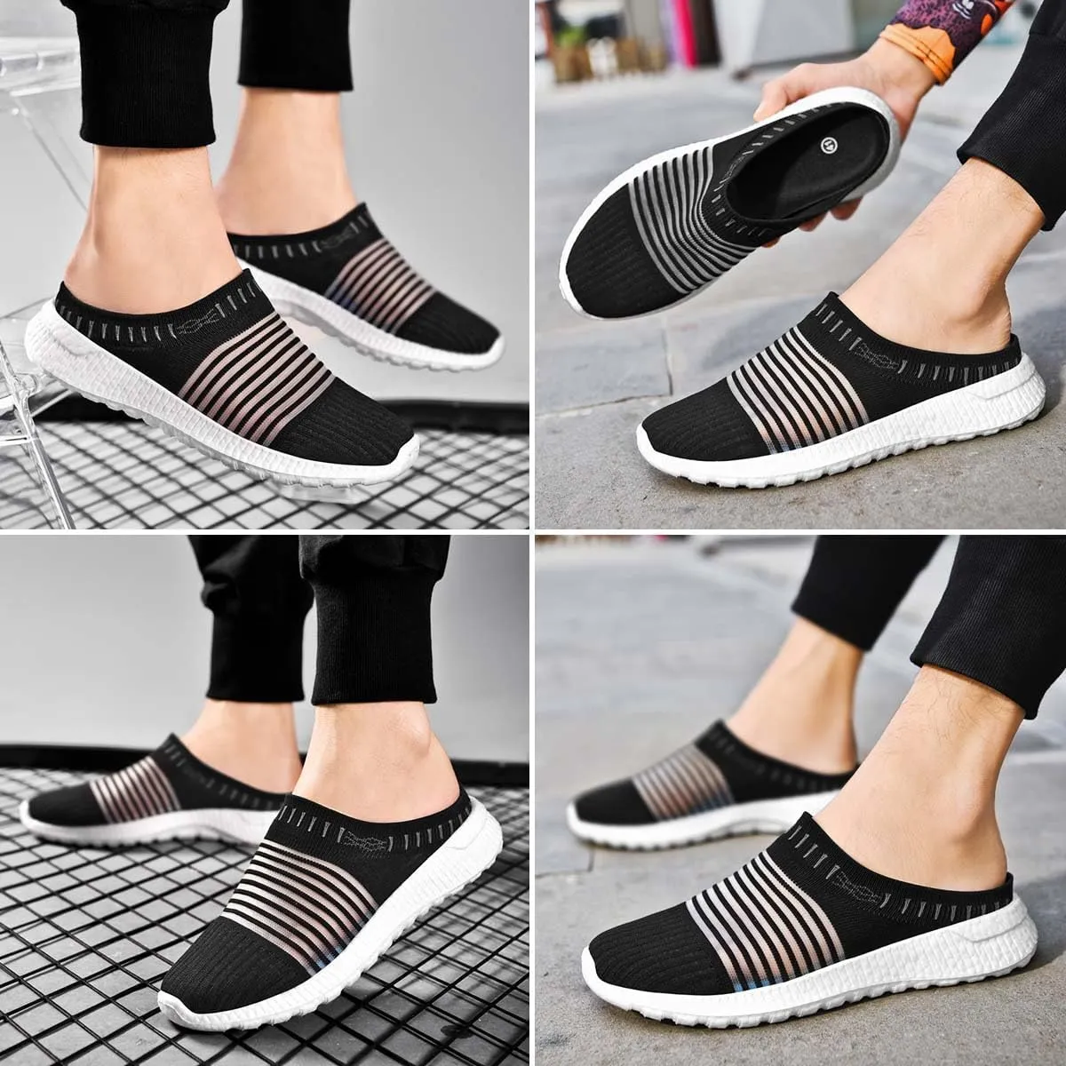 HYDLONGR Men's Women's Light Weight Breathable Quick Drying Garden Sandals Anti Slip High Elastic Clog Mule Slipper Indoor Outdoor