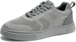 IDIFU Women's Fashion Sneakers Knit Lace Up Mesh Sneakers Ladies Casual Comfortable Dressy Trendy Tennis Shoes Spring Business Walking Work Office Travel Low Top Slide Slip On Flat Sneakers Shoes