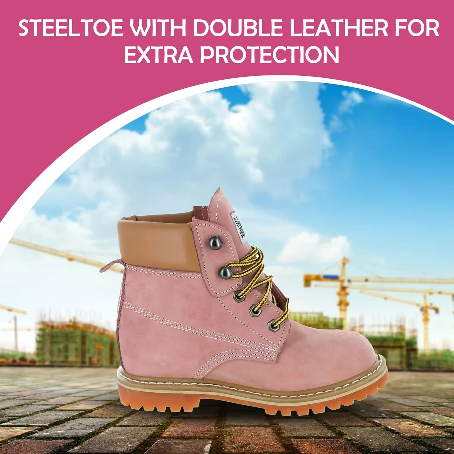 II Soft Toe Work Boots - Light Pink