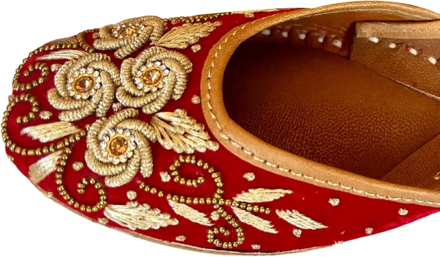 Indian Traditional Flats for Women Dressy Comfortable - Phulkari Khussa, Handmade Punjabi Jutti Ethnic Moajris for Casual & Festive Occasions