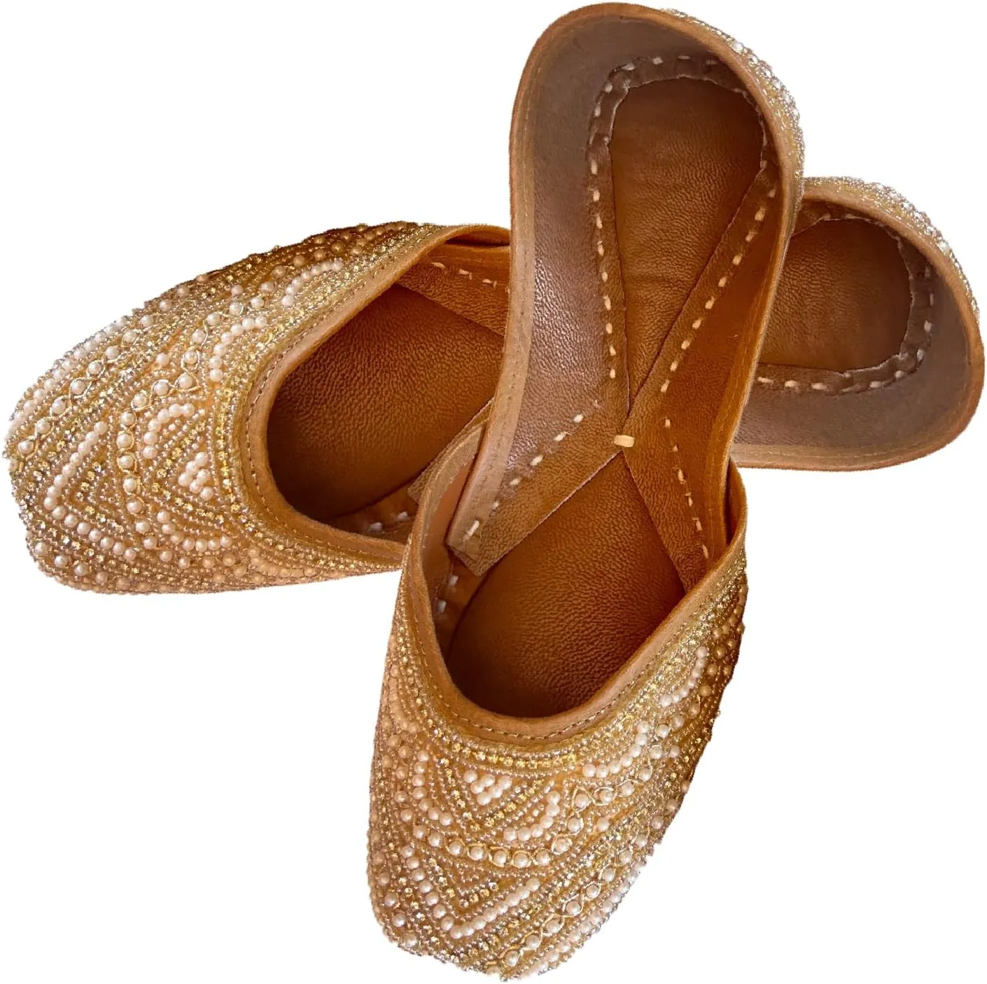 Indian Traditional Flats for Women Dressy Comfortable - Phulkari Khussa, Handmade Punjabi Jutti Ethnic Moajris for Casual & Festive Occasions
