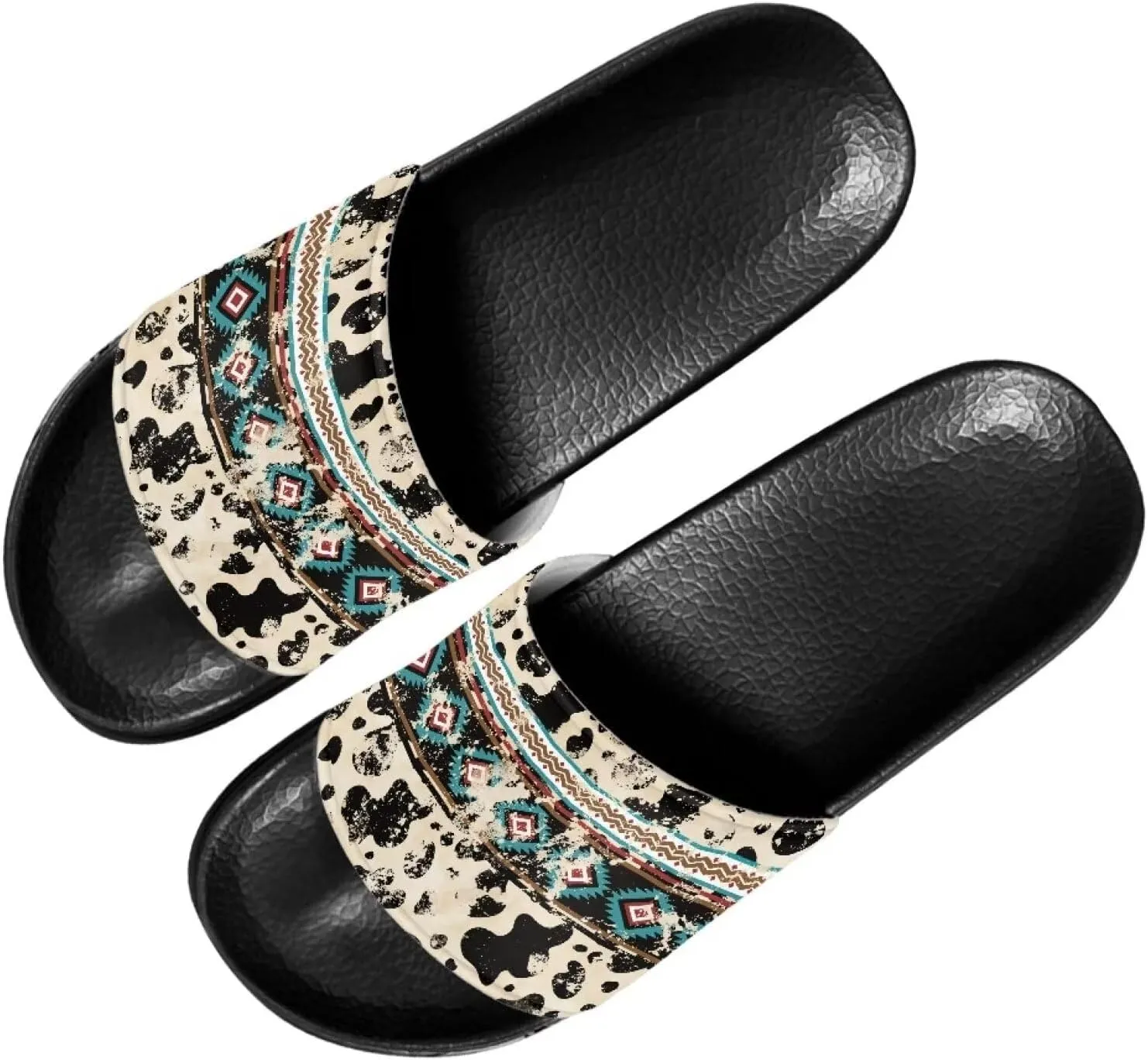 INSTANTARTS Women's Slide Sandals Non-slip Comfortable Bathroom Shower Slippers Slip-on Flip Flops