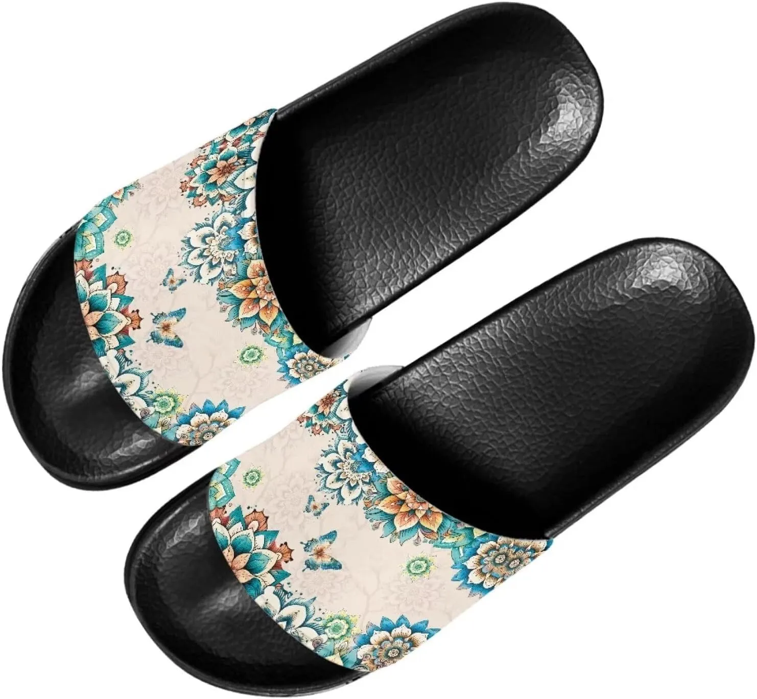 INSTANTARTS Women's Slide Sandals Non-slip Comfortable Bathroom Shower Slippers Slip-on Flip Flops