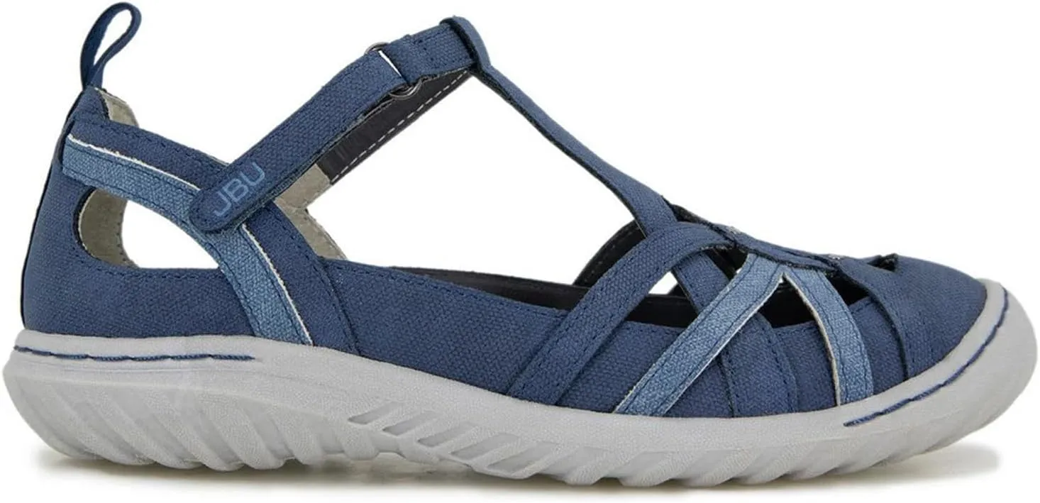 JBU Womens Dove T-Strap Flats Casual - Black