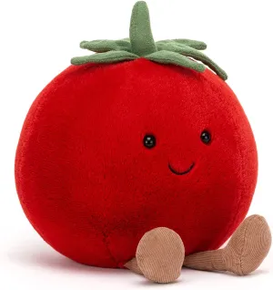 Jellycat Amuseables Tomato Stuffed Toy, 7.5 inches - Vegetable Plush - Fun Gift Idea