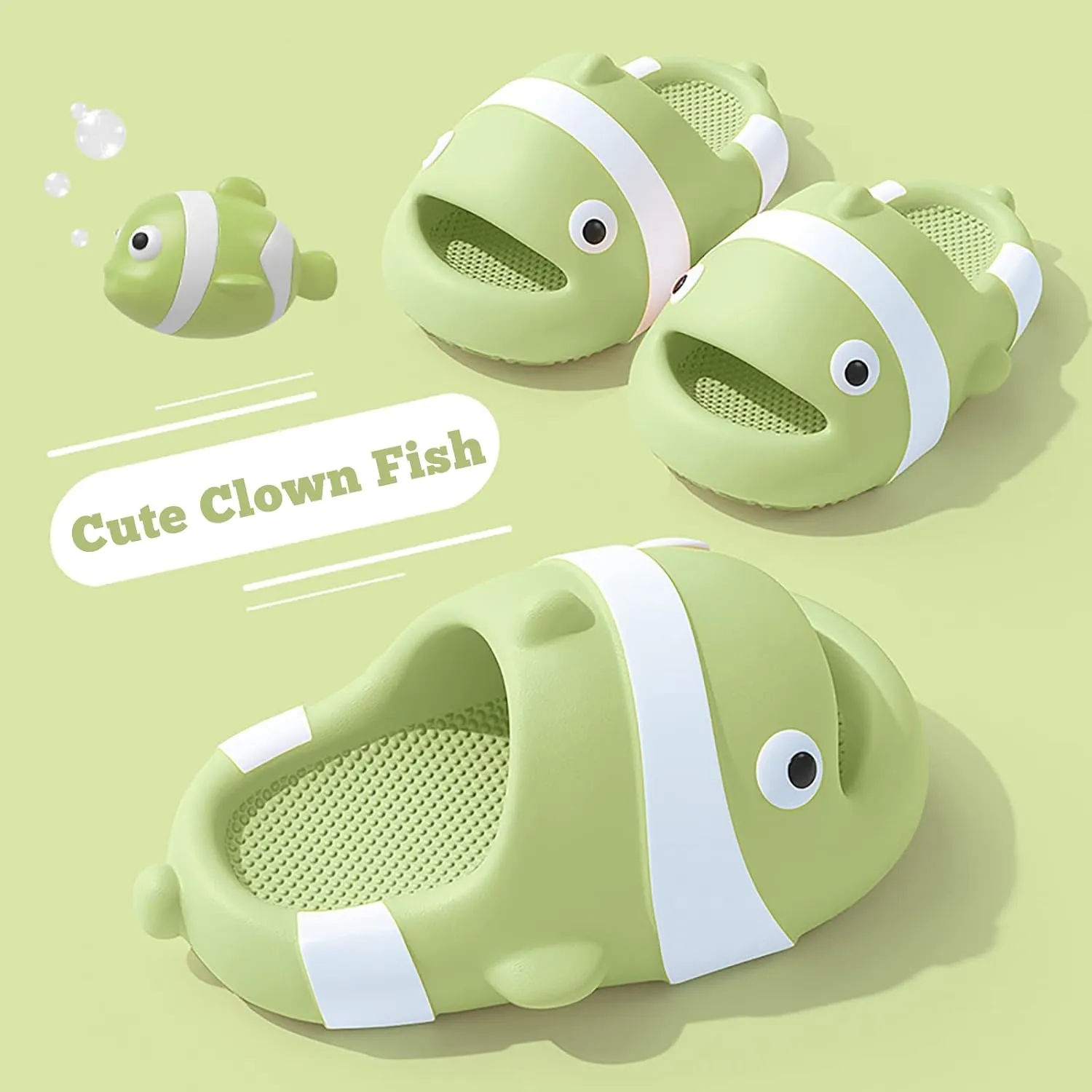 Jerzmy Cute Clown Fish Cloud Slides for Adult Women Men, Soft Novelty Funny Animals House Slippers Non-Slip Beach Shoes for Indoor Outdoor Shower Pool
