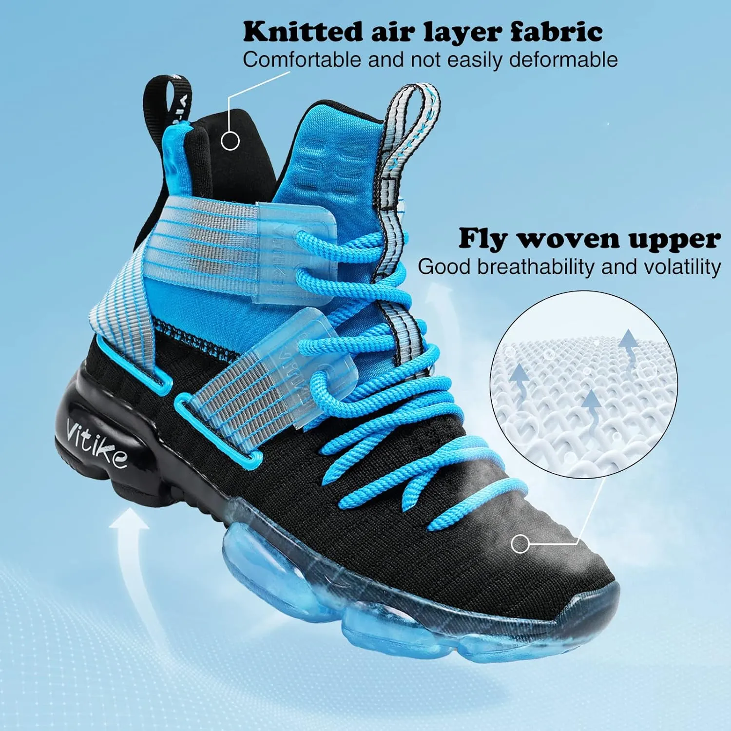 JMFCHI Kids Basketball Shoes High-top Sports Shoes Sneakers Durable Lace-up Non-Slip Running Shoes Secure for Little Kids Big Kids and Boys Girls