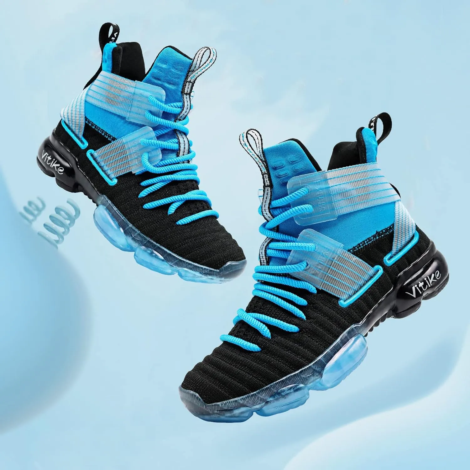 JMFCHI Kids Basketball Shoes High-top Sports Shoes Sneakers Durable Lace-up Non-Slip Running Shoes Secure for Little Kids Big Kids and Boys Girls